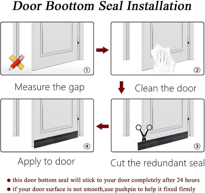 Self Adhesive Silicone Door Seal Strip 100cm For Window And Door Draft Proof - Image 5